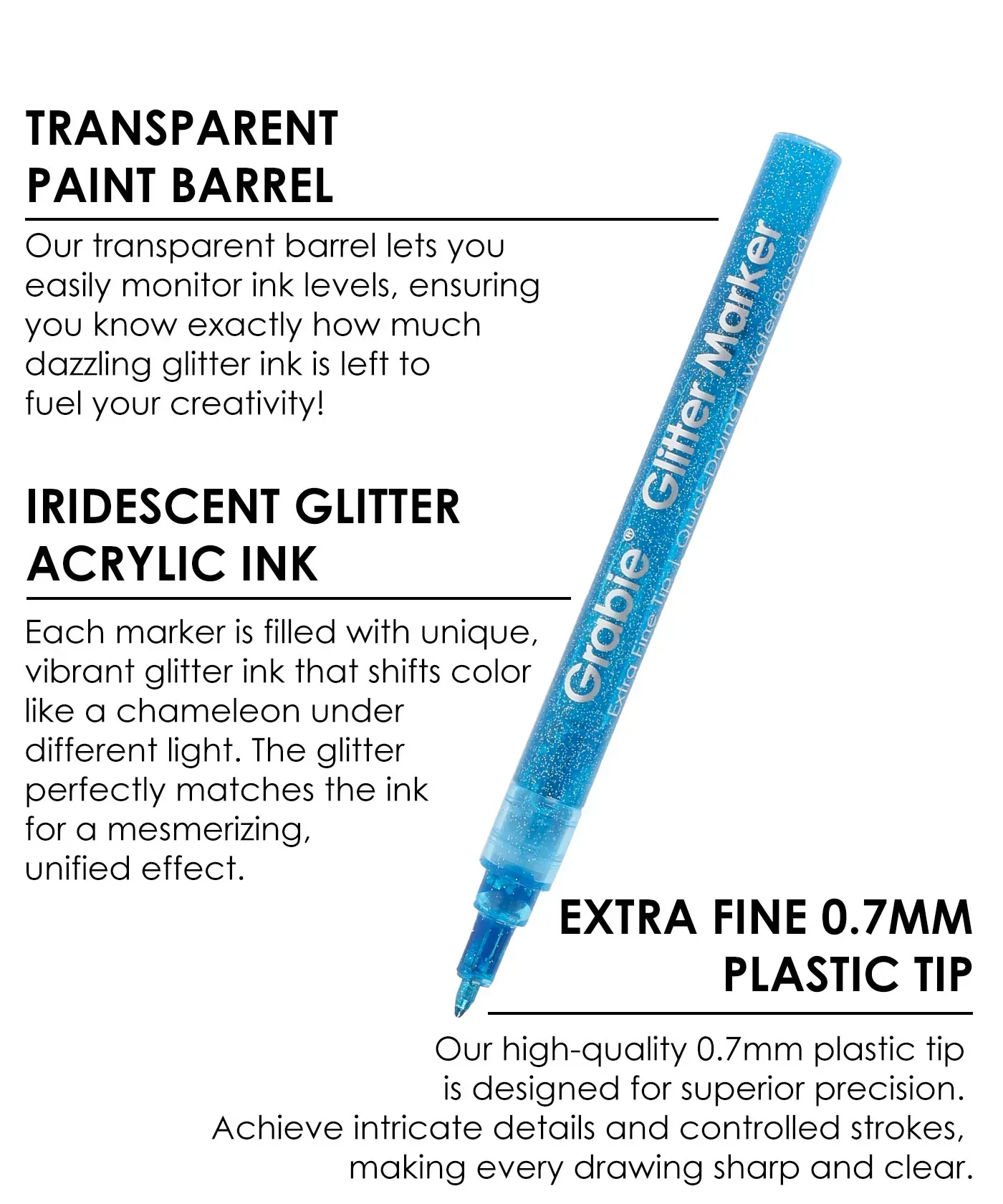 Medium Tip Iridescent Glitter Acrylic Paint Marker Set Of 24 - Image 11