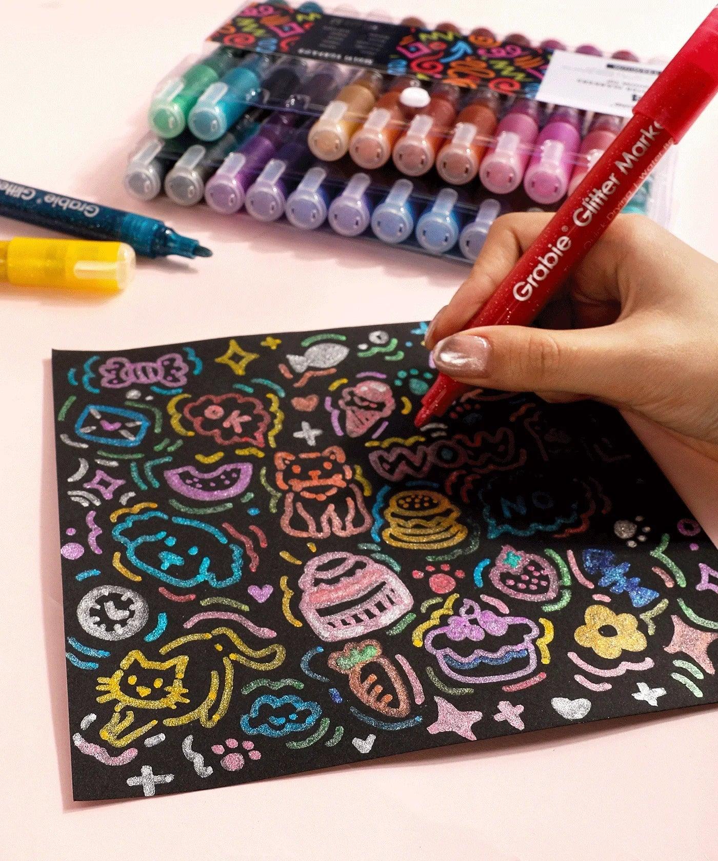 Iridescent Glitter Acrylic Paint Marker Set Of 24 - Image 8