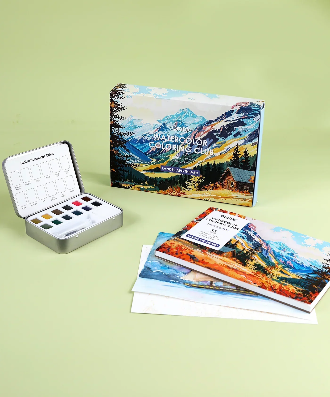 Landscape-Themed Watercolor Coloring Club Box - Image 3