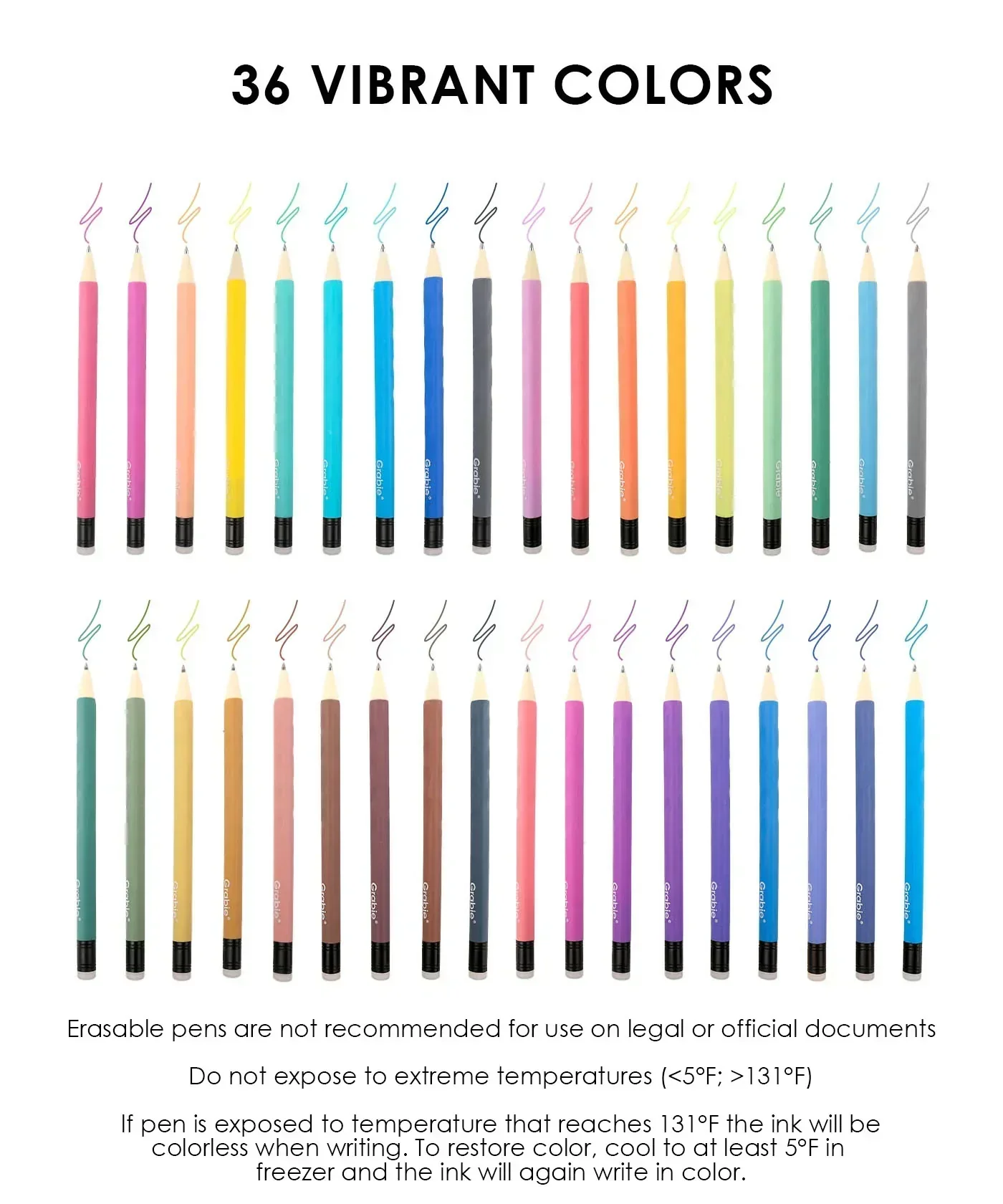Medium Point Erasable Gel Pen Set Of 36 - Image 3