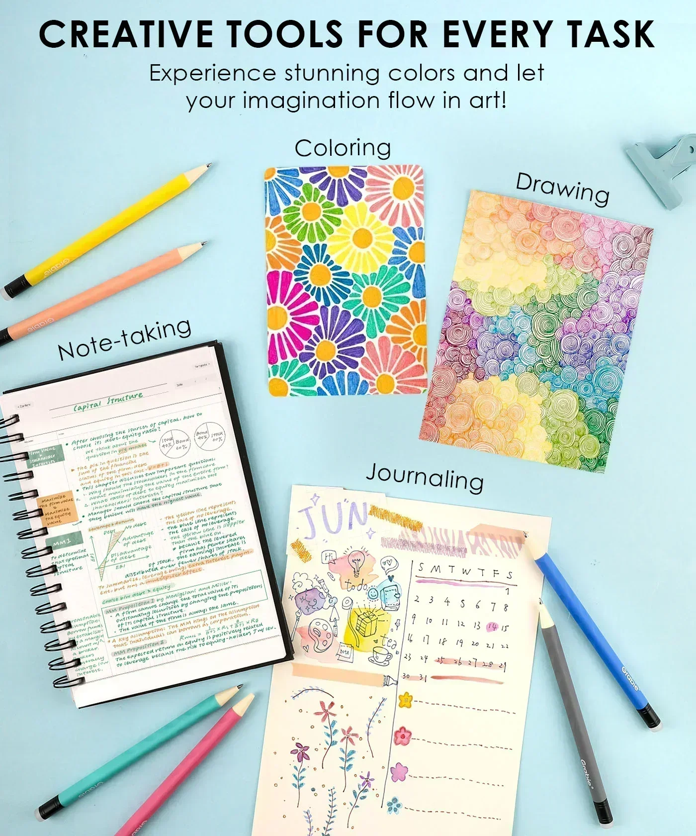 Medium Point Erasable Gel Pen Set - Image 5