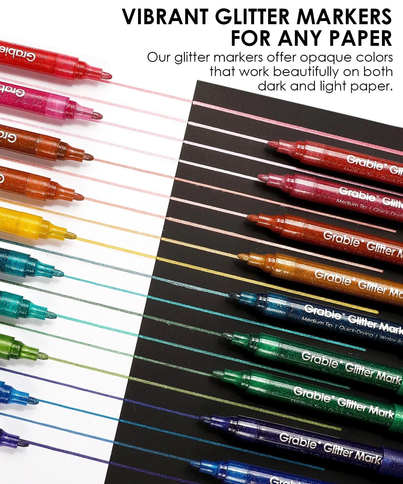 Iridescent Glitter Acrylic Paint Marker Set - Image 5