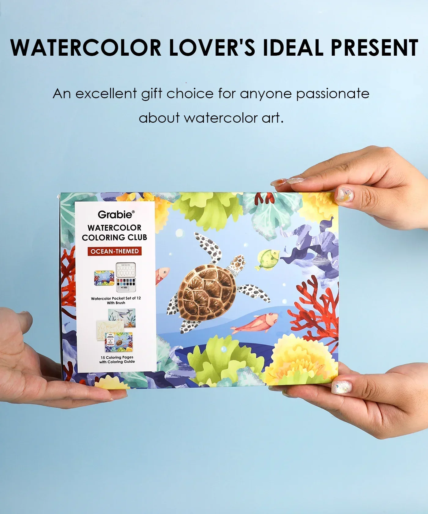 Ocean-Themed Watercolor Coloring Club Box - Image 11