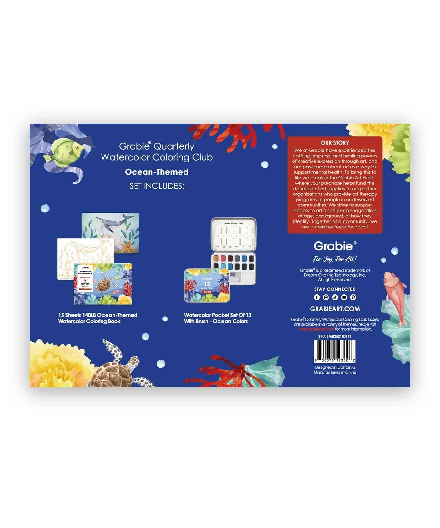 Ocean-Themed Watercolor Coloring Club Box - Image 6