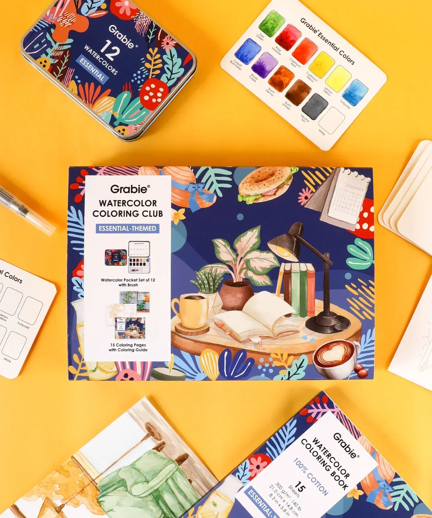 Essential-Themed  Watercolor Coloring Club Box - Image 2