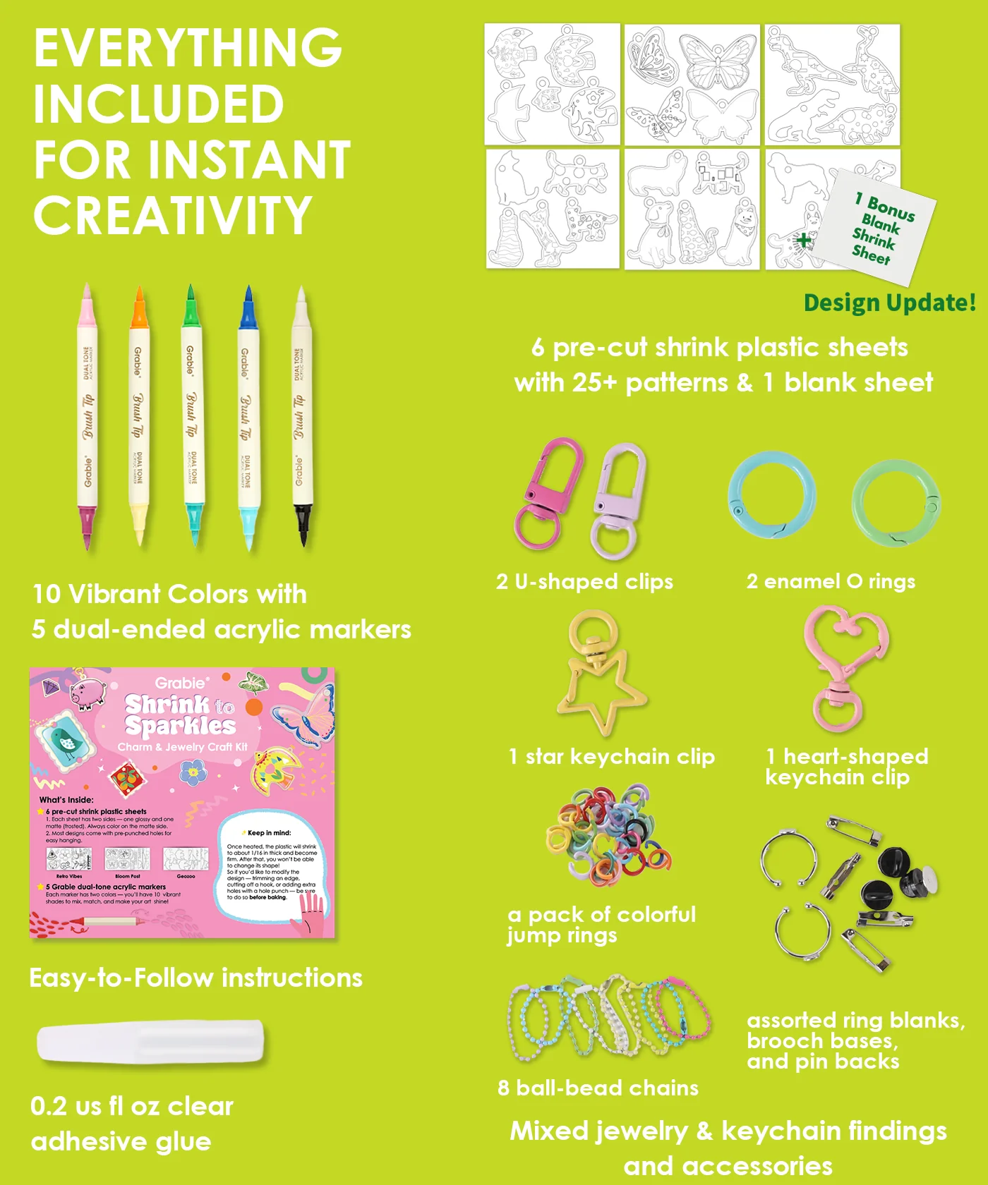 Shrink to Sparkles Craft Kit (DIY Shrinky Dinks Set) - Image 15