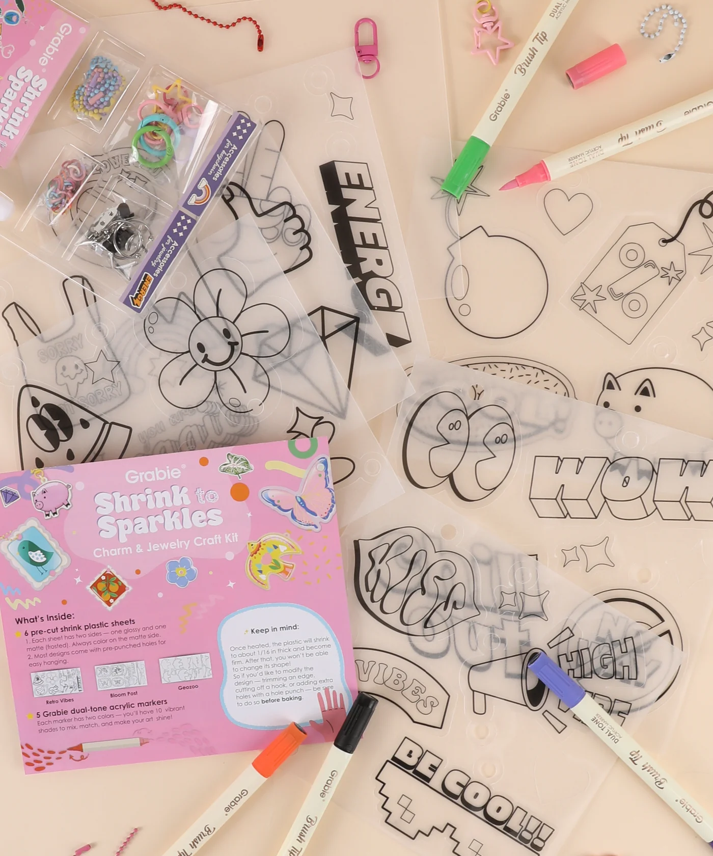 Shrink to Sparkles Craft Kit (DIY Shrinky Dinks Set) - Image 4