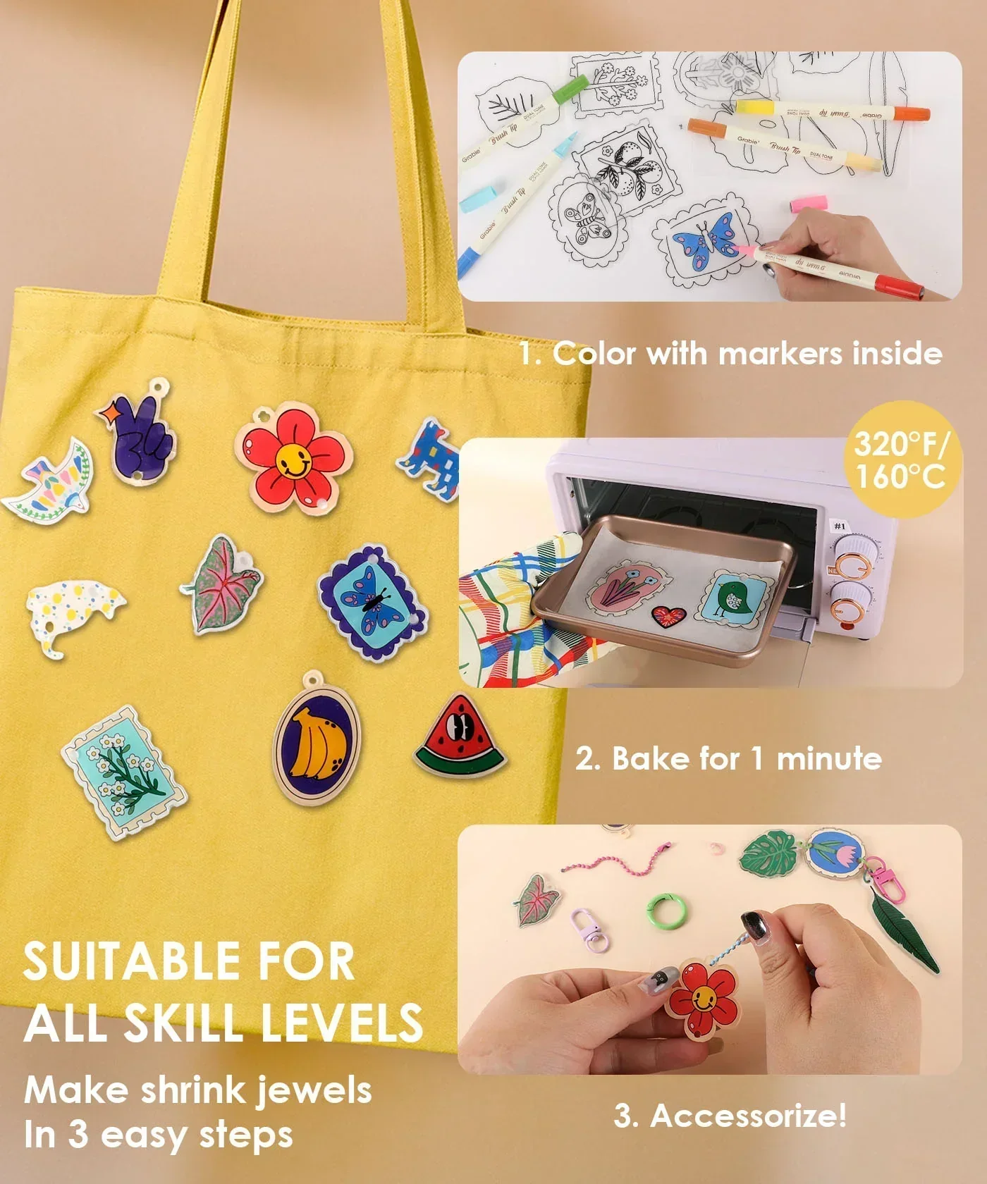 Shrink to Sparkles Craft Kit (DIY Shrinky Dinks Set) - Image 5