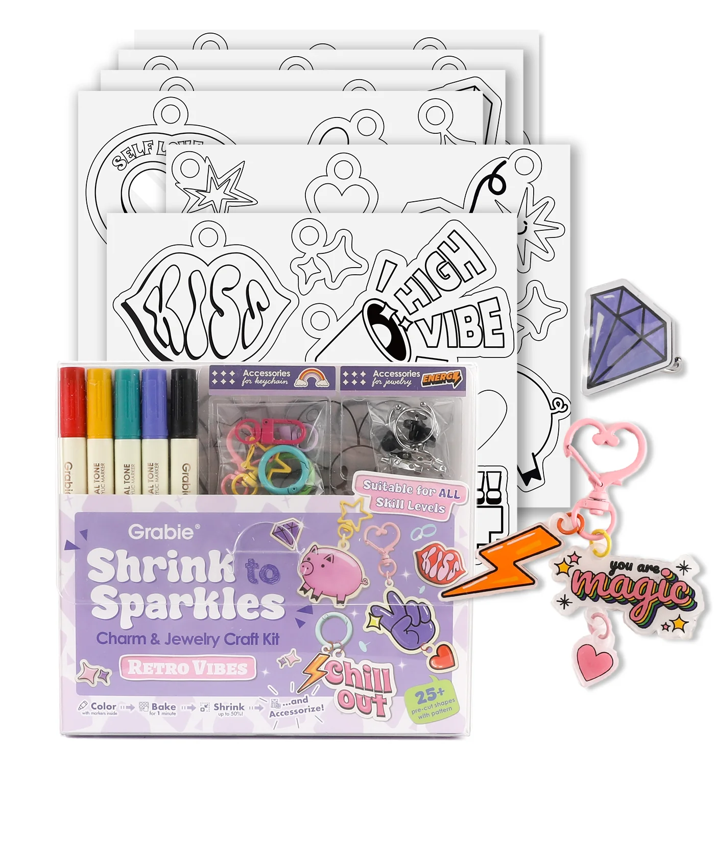Shrink to Sparkles Craft Kit (DIY Shrinky Dinks Set) - Image 8