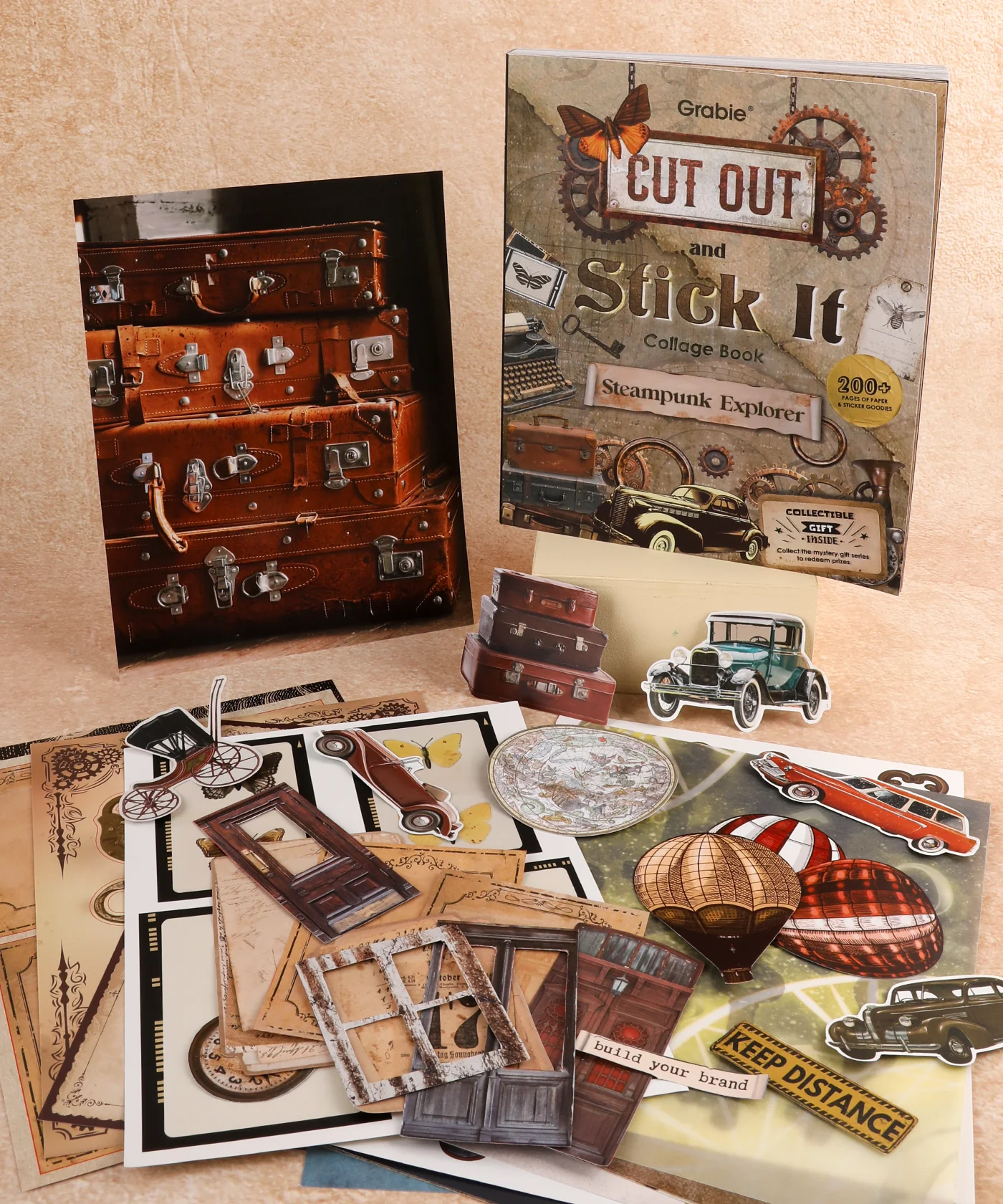200+ Pages Steampunk Explorer Collage Activity Book - Image 7