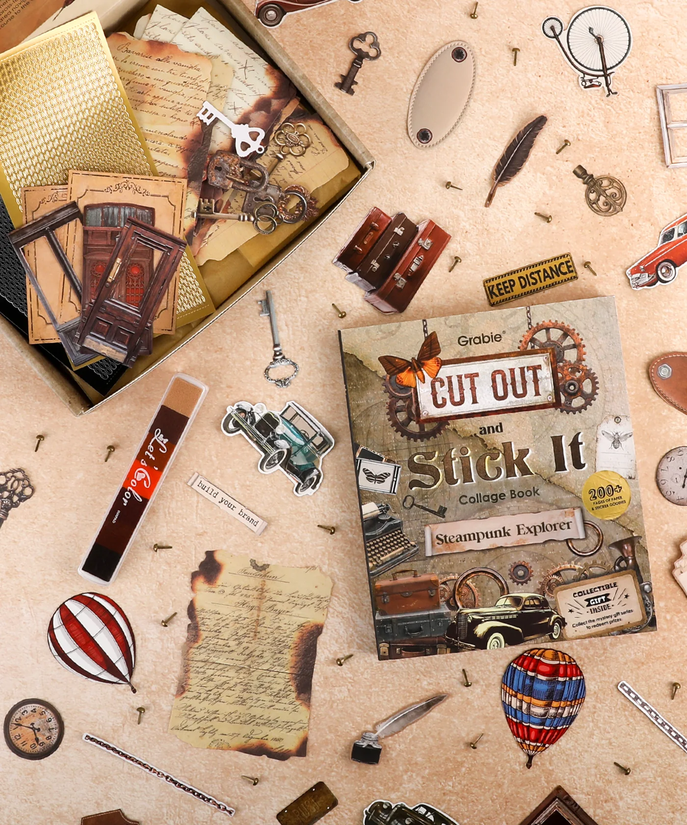 Steampunk Explorer-Themed Grabie Scrapbook Club Box - Image 4