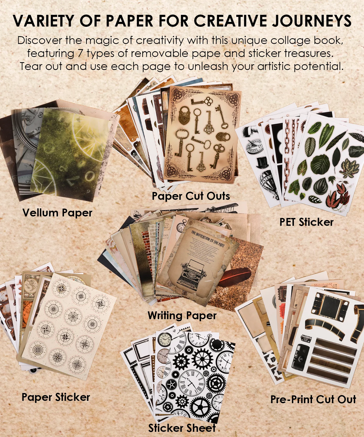 200+ Pages Steampunk Explorer Collage Activity Book - Image 3