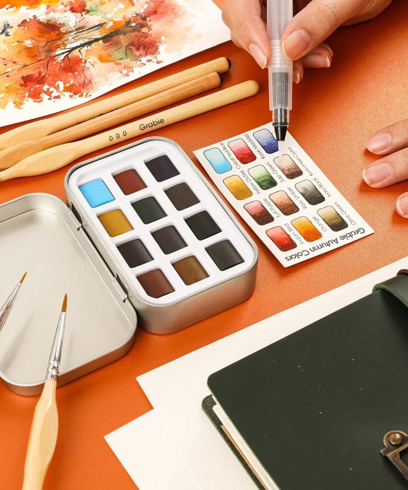 Watercolor Pocket Set of 12 - Autumn Colors - Image 4