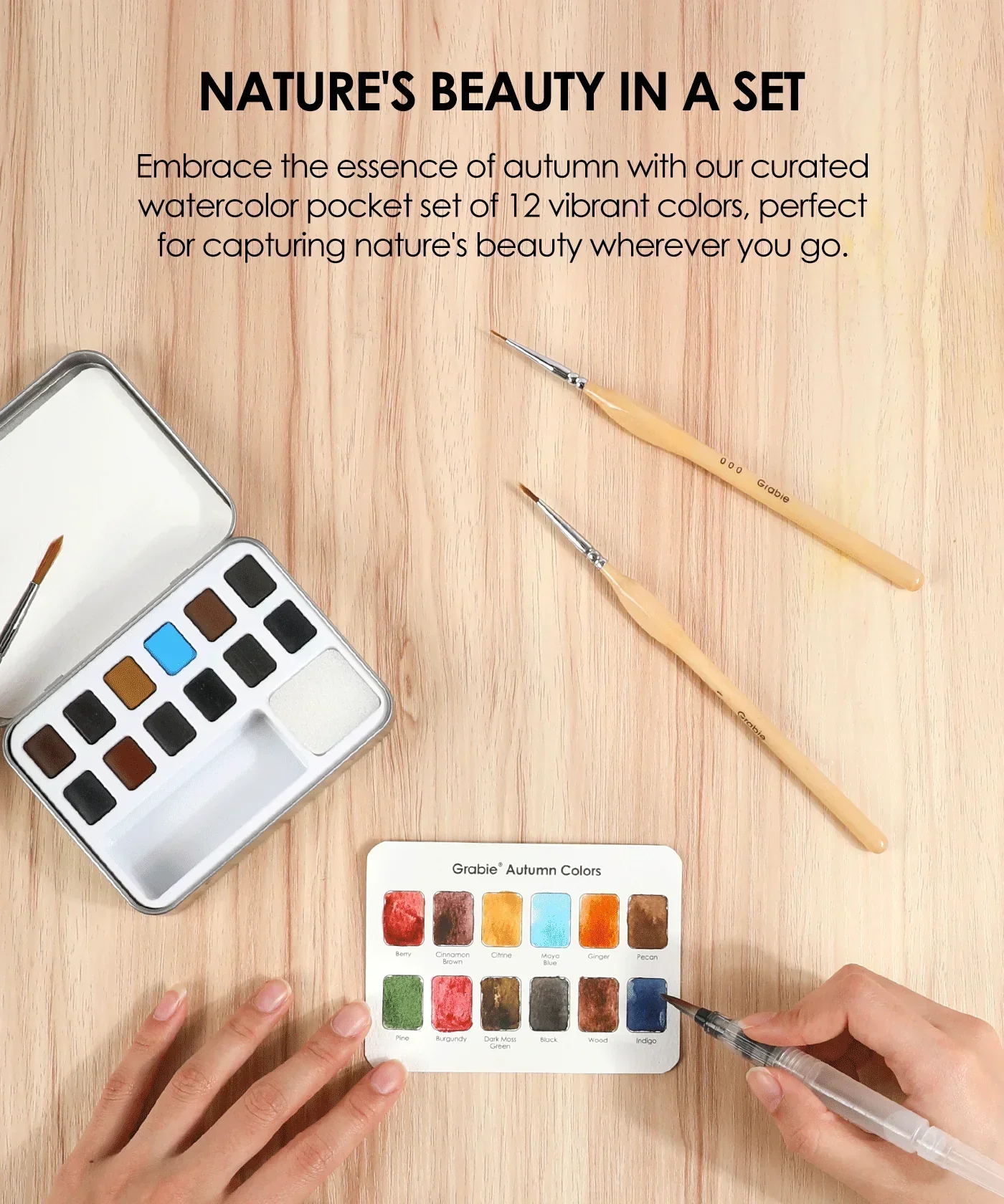 Watercolor Pocket Set Of 12 With Brush - Autumn Colors - Image 5