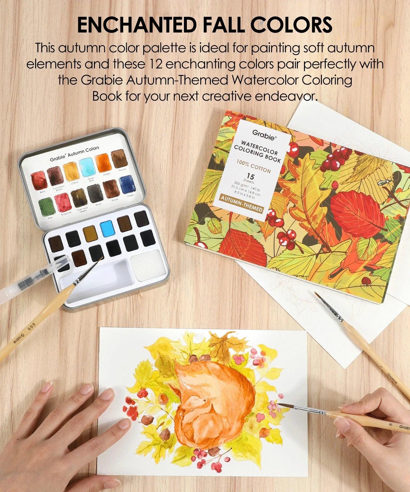 Watercolor Pocket Set Of 12 With Brush - Autumn Colors - Image 6