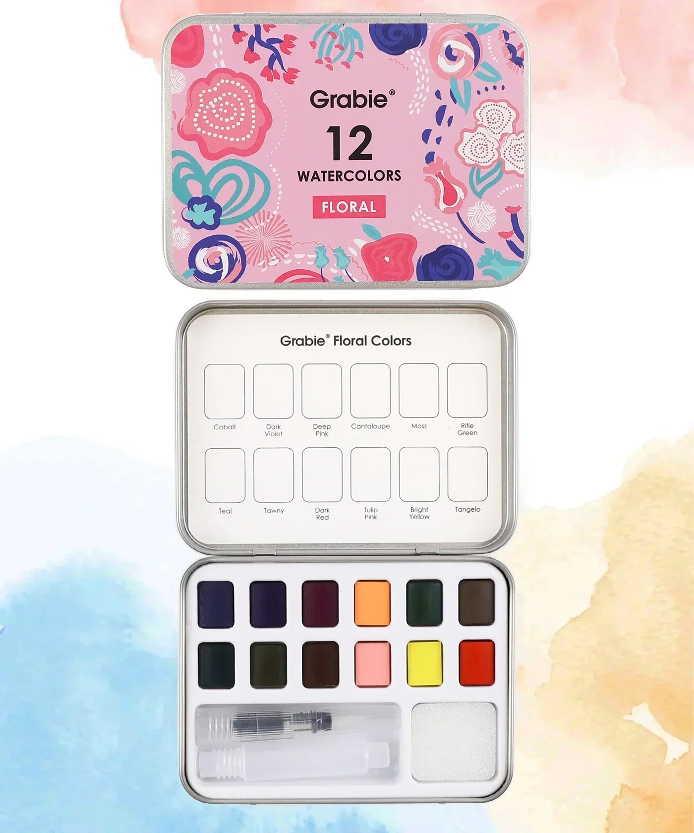 Watercolor Pocket Set Of 12 With Brush - Floral Colors - Image 6