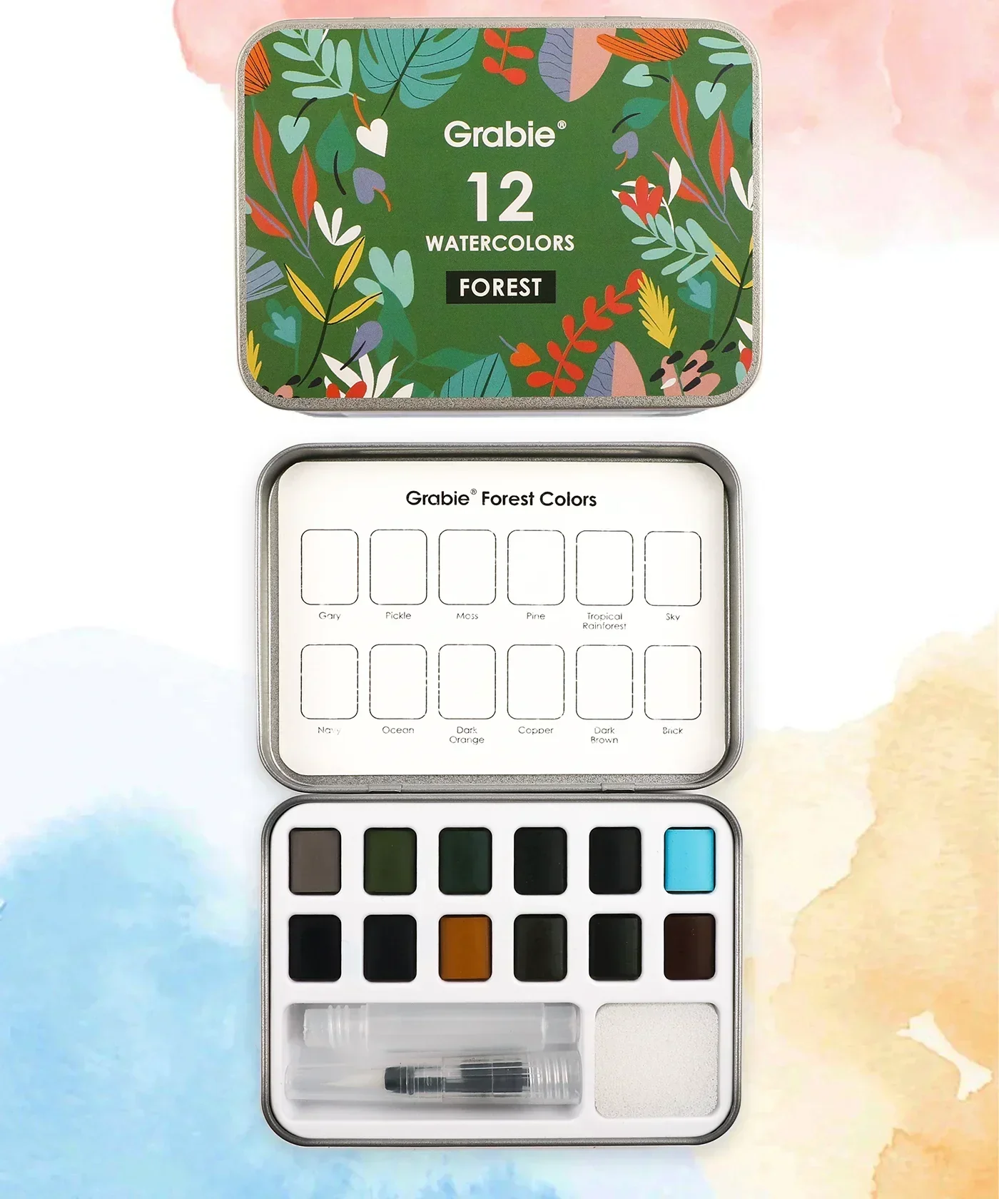 Watercolor Pocket Set Of 12 With Brush - Forest Colors - Image 8
