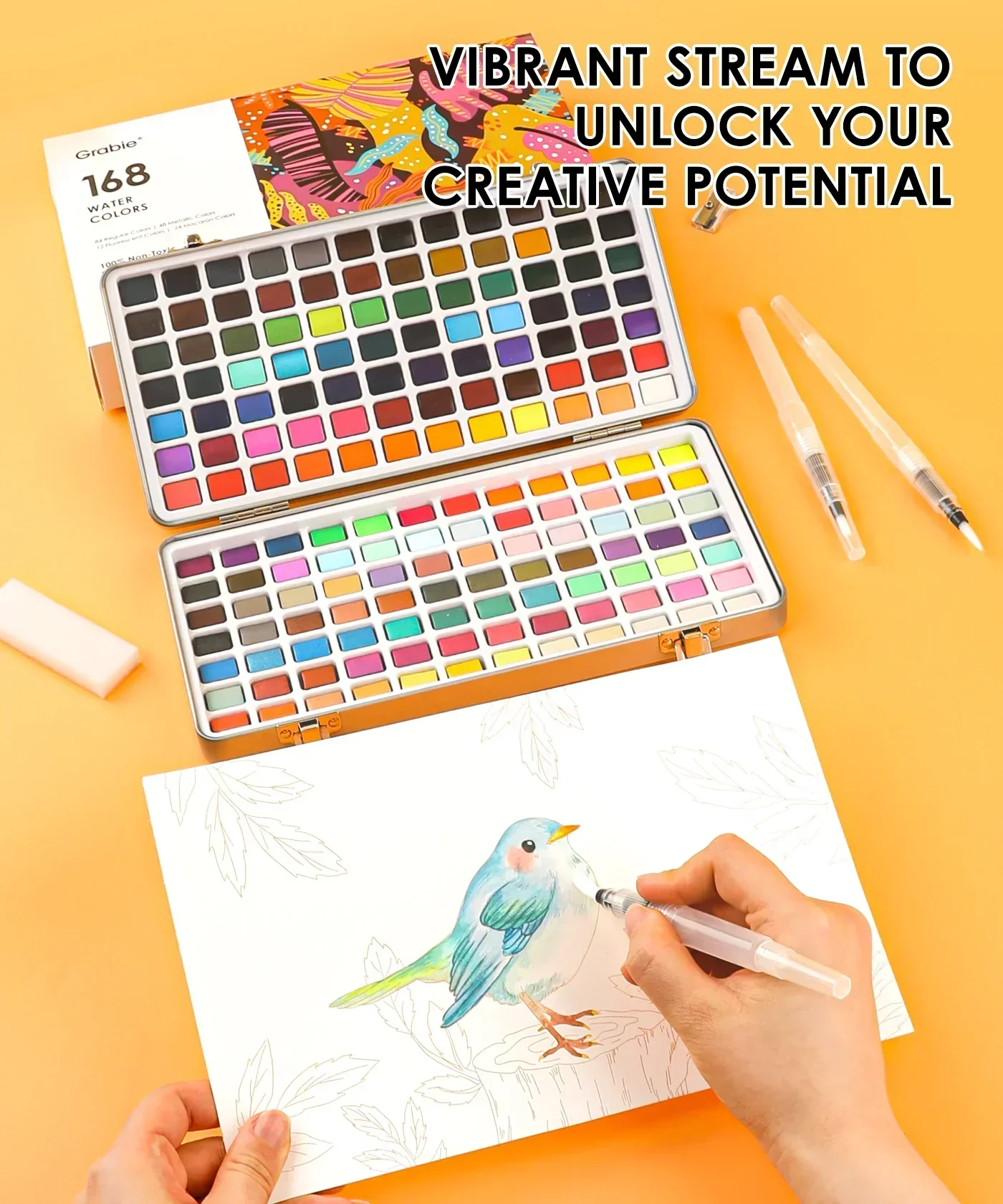 Watercolor Set Of 168 With Coloring Book - Image 5