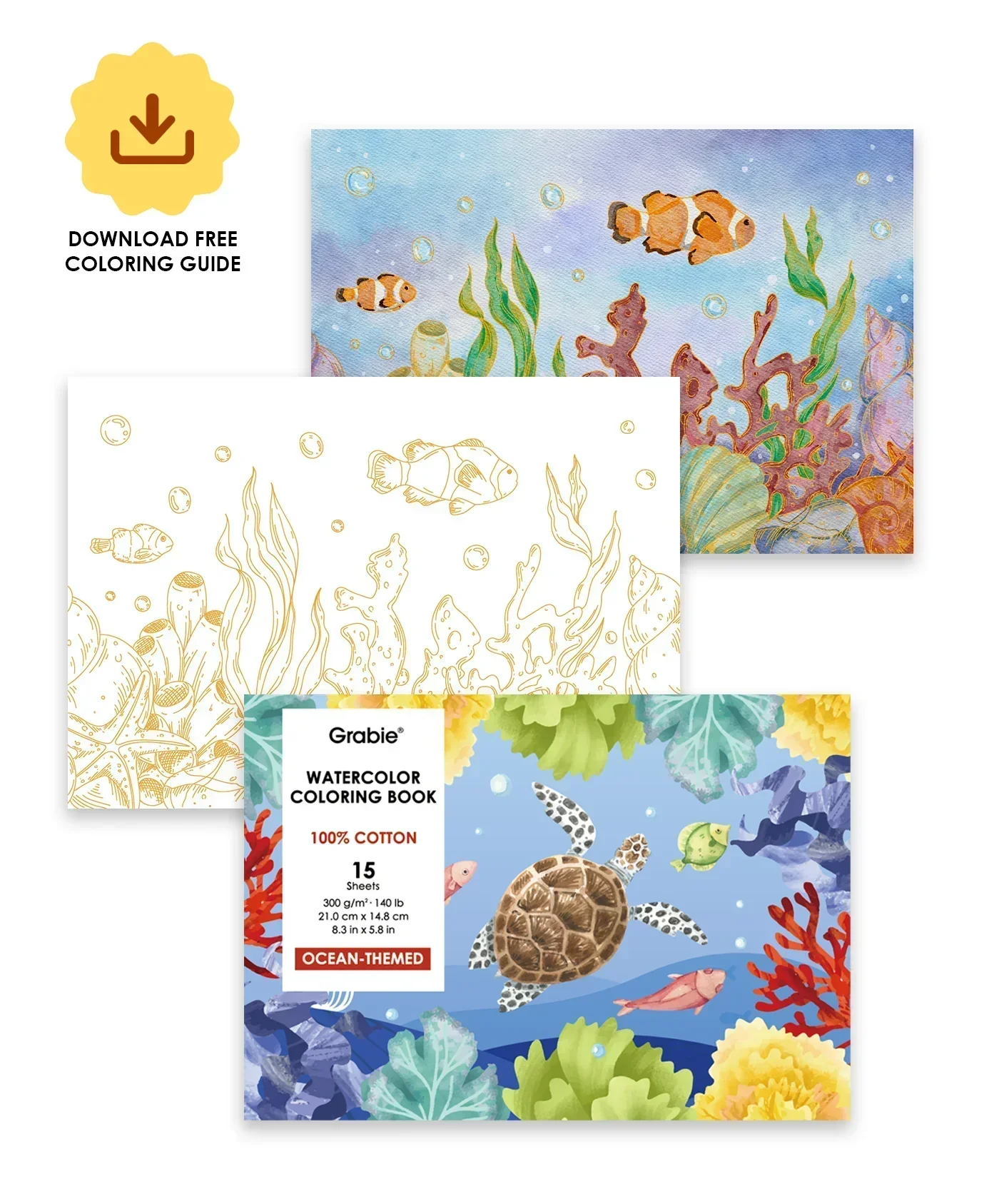 Watercolor Set Of 50 & Coloring Book Bundle - Image 12