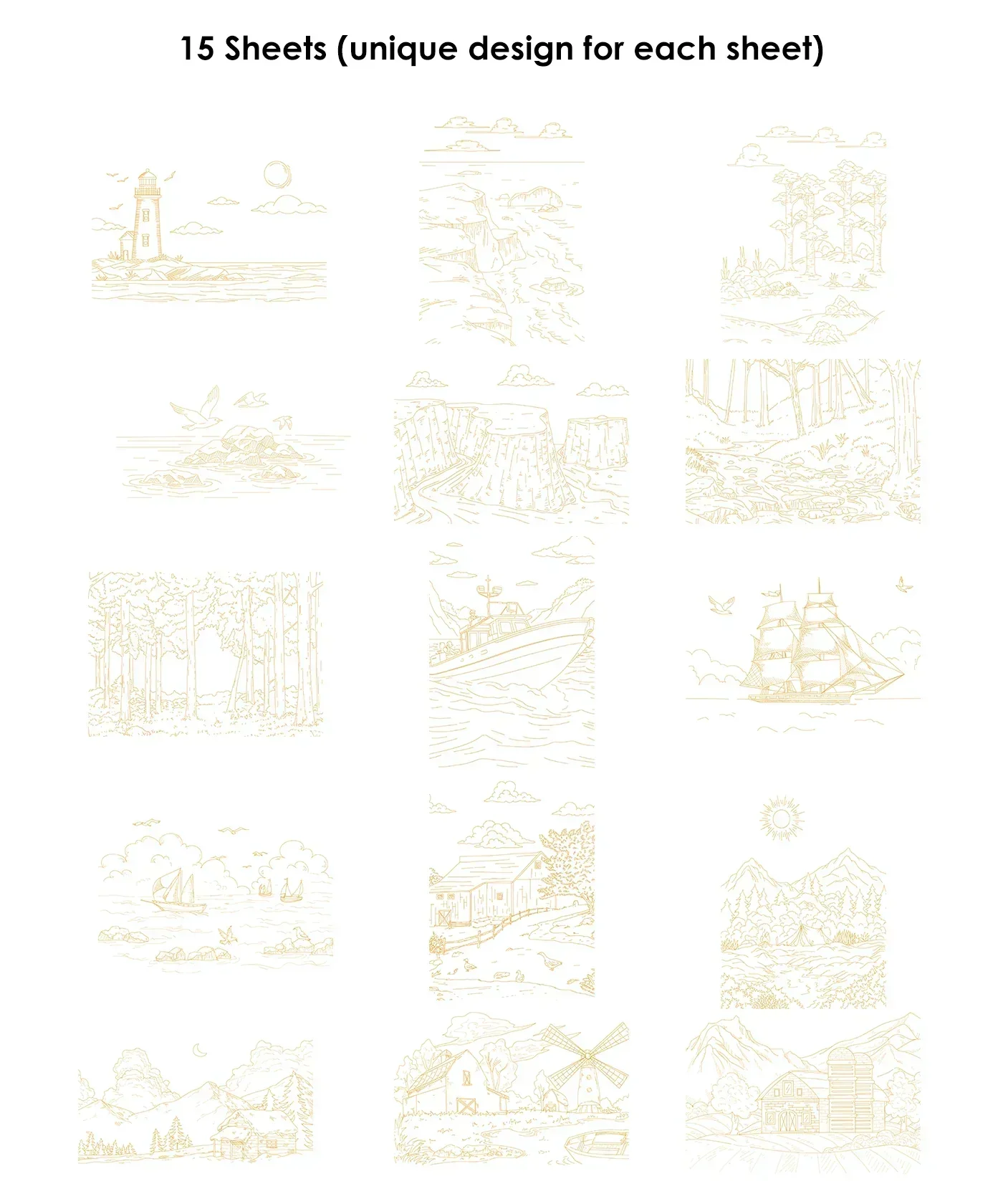 Watercolor Set Of 50 & Coloring Book Bundle - Image 28