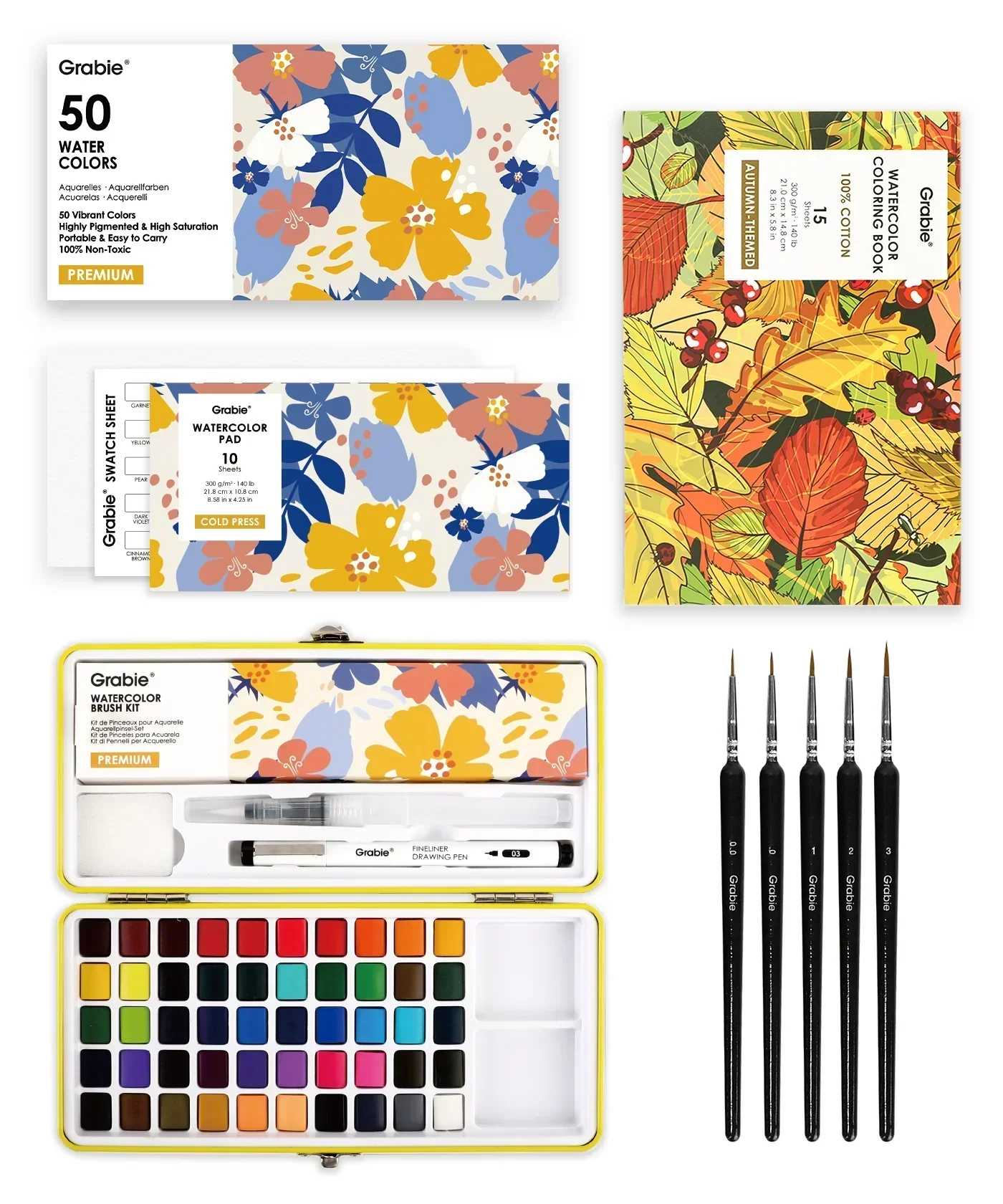 Watercolor Set Of 50 & Coloring Book Bundle - Image 5
