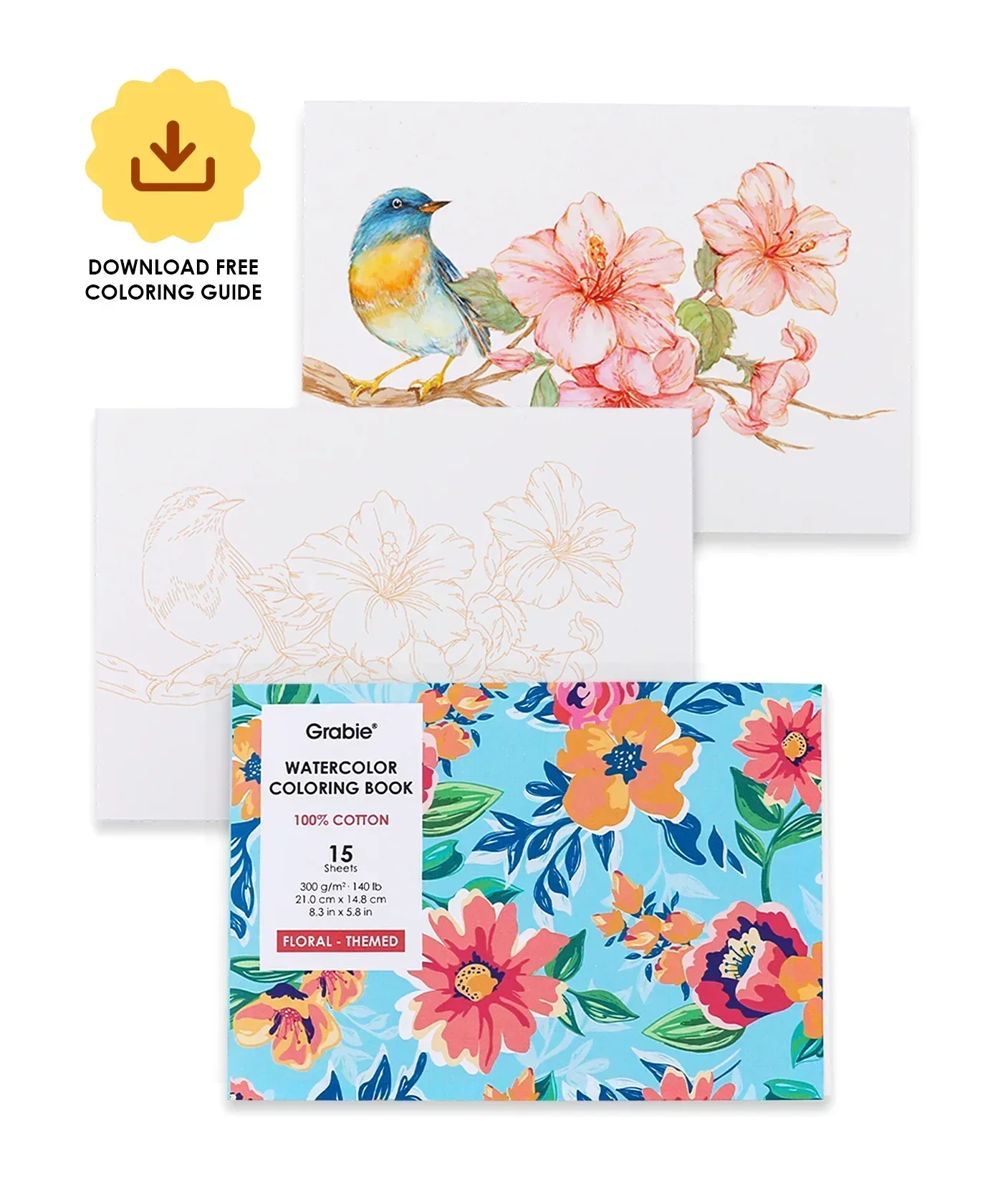 Watercolor Set Of 50 & Coloring Book Bundle - Image 6