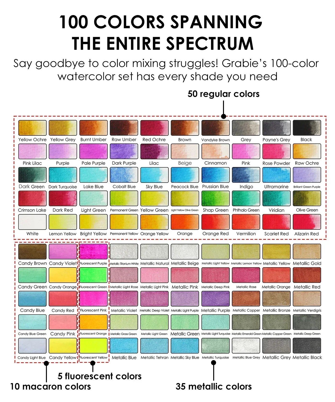 Watercolor Travel Set of 100 With Brush - Image 3