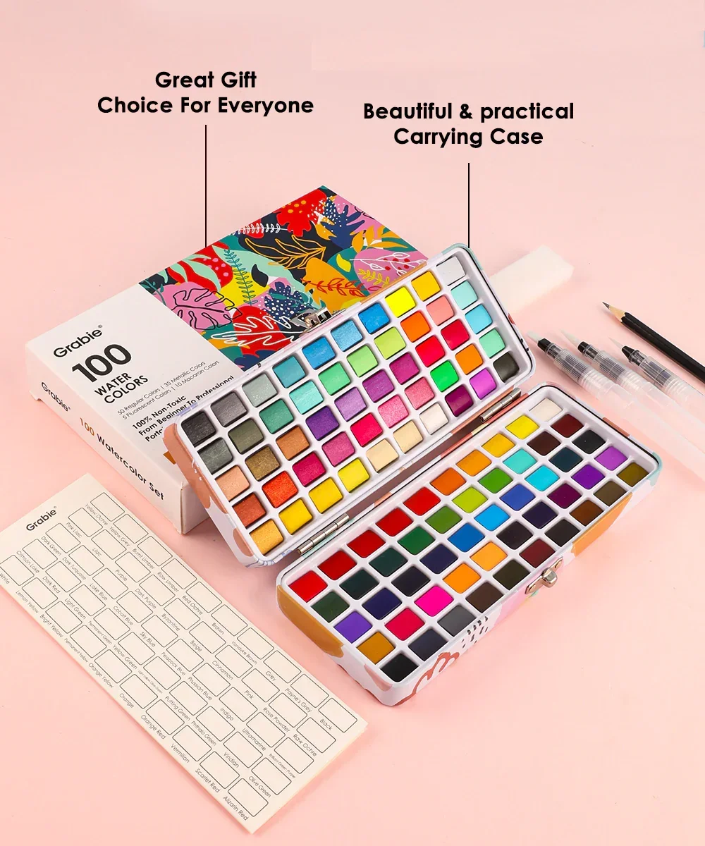 Watercolor Travel Set of 100 With Brush - Image 6