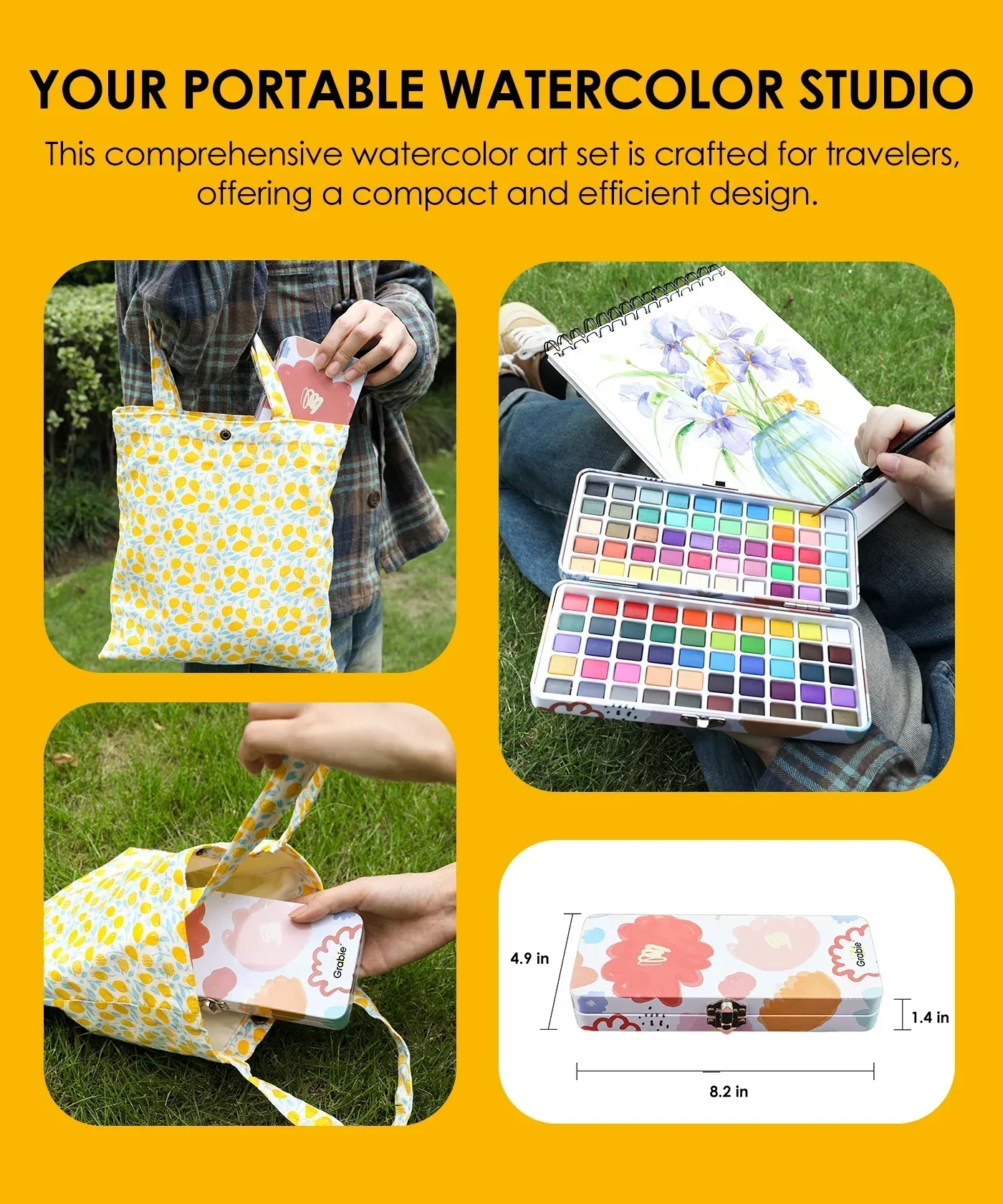 Watercolor Travel Set of 100 With Brush - Image 7