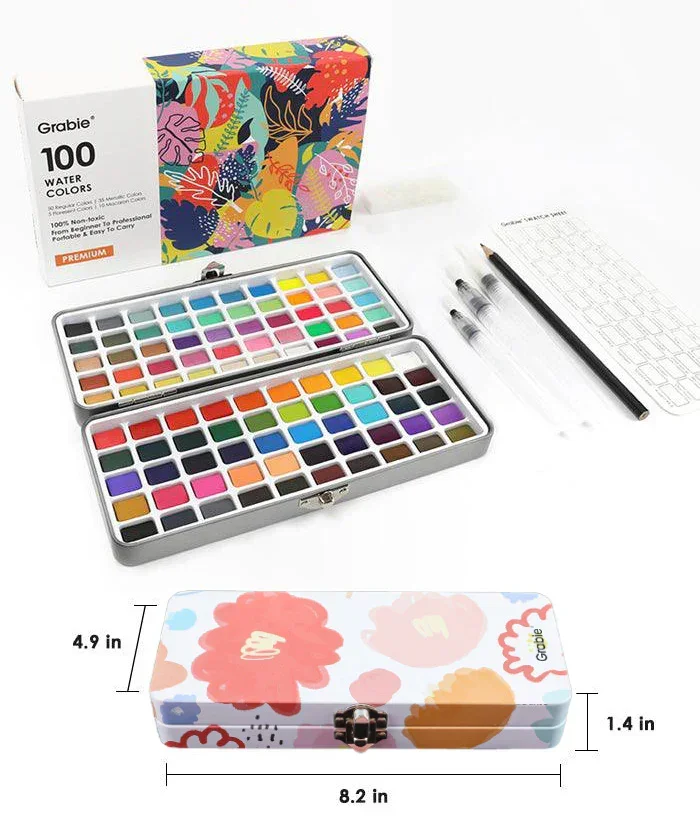 Watercolor Travel Set of 100 With Brush - Image 8
