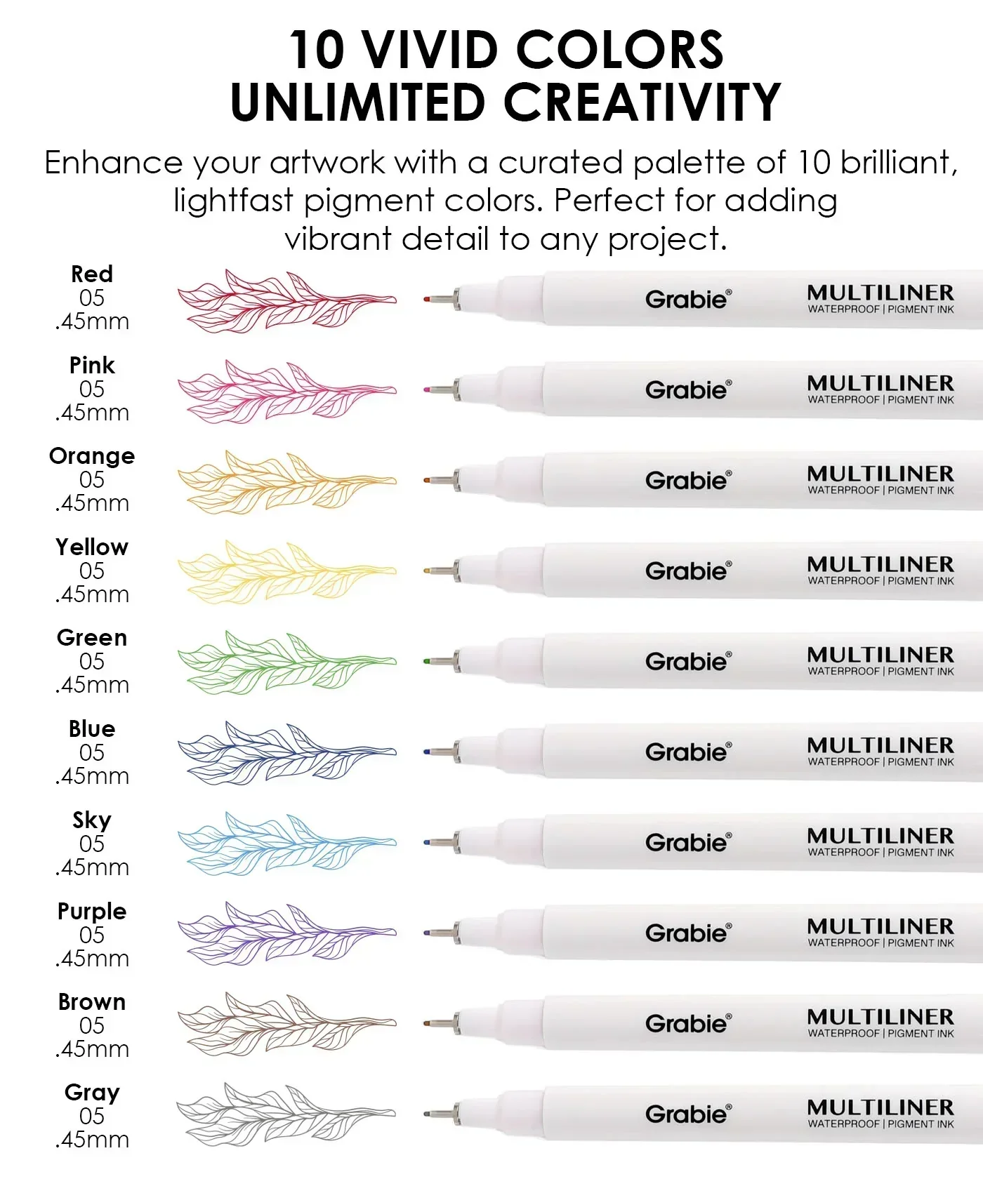Waterproof Multiliner Drawing Pen Set Of 10 - Image 5