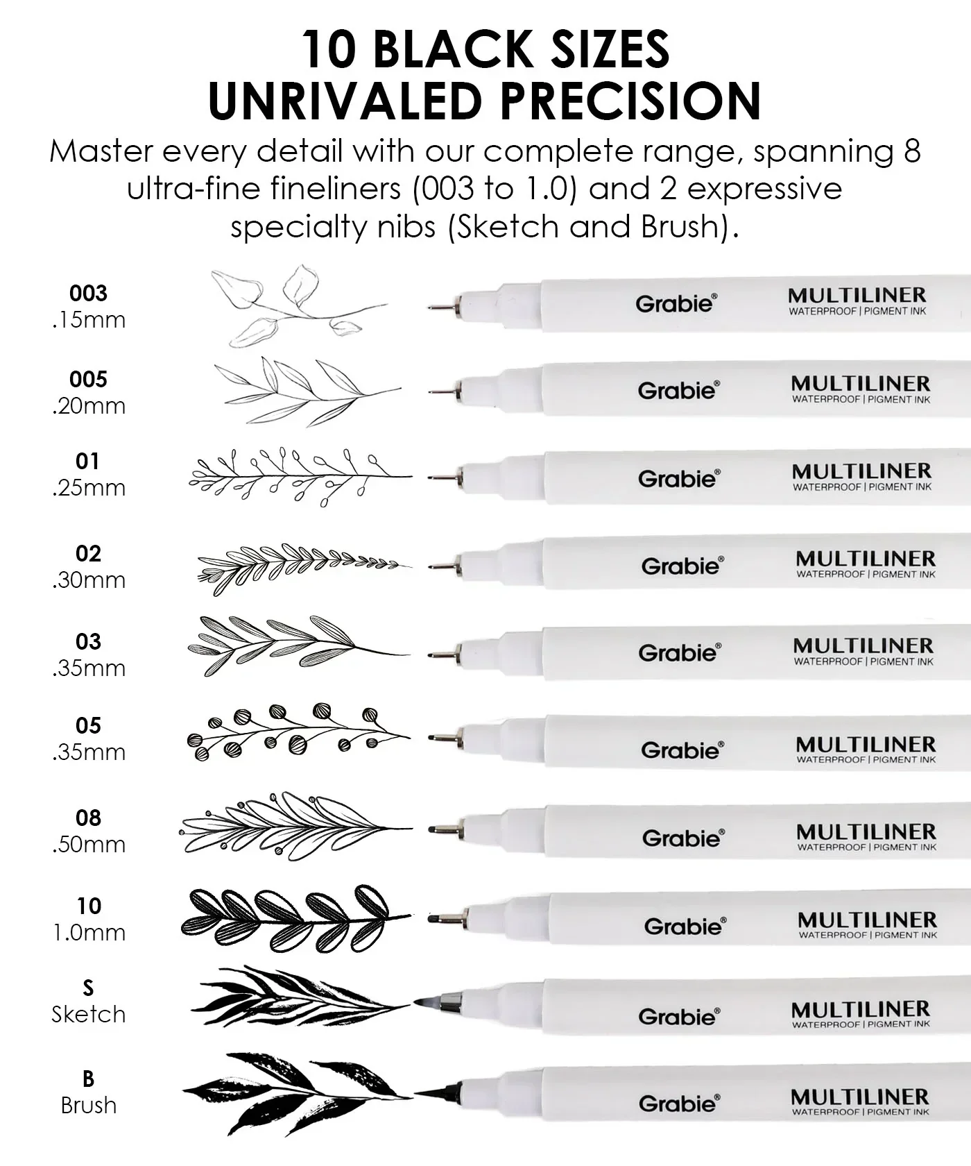 Waterproof Multiliner Drawing Pen Set Of 10 - Image 6