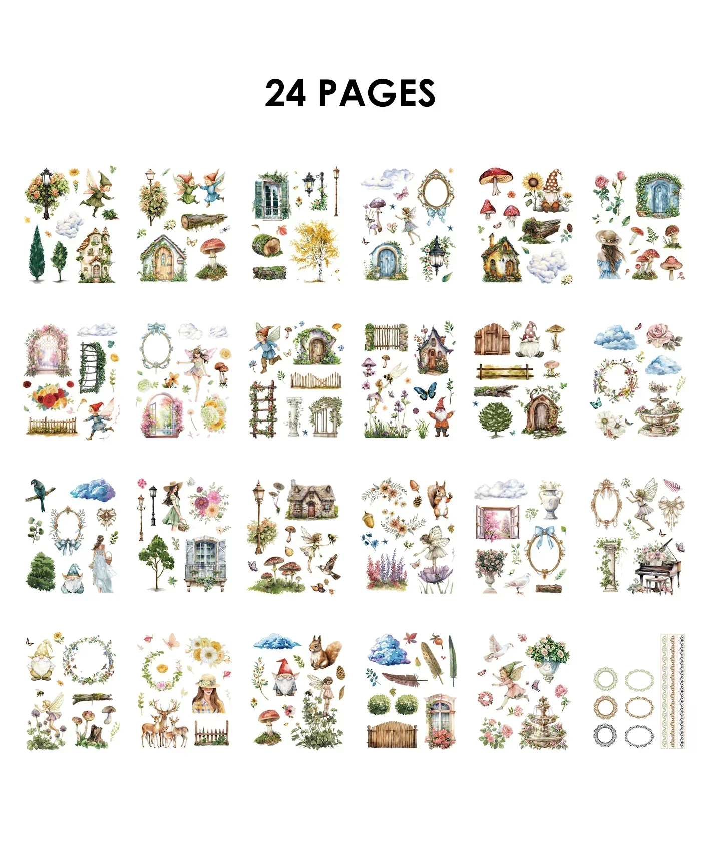 24 Sheets Grabie Exclusive Whimsical Wonders Sticker Book - Image 8